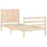 Single Solid Wood Bed Frame with Headboard | Hipo Market