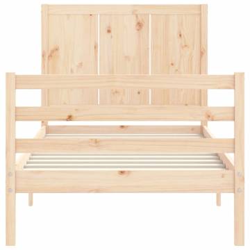 Single Solid Wood Bed Frame with Headboard | Hipo Market