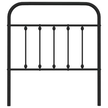 Stylish Metal Headboard Black 80 cm - Hipomarket