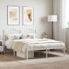 Metal Bed Frame with Headboard White 150x200 cm King Size Colour white Size 150 x 200 cm Model with headboard 