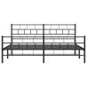 Metal Bed Frame with Headboard & Footboard - Black 193x203 cm