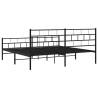 Metal Bed Frame with Headboard & Footboard - Black 193x203 cm