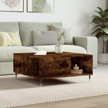 Elegant Smoked Oak Coffee Table - 80x80 cm | Hipomarket