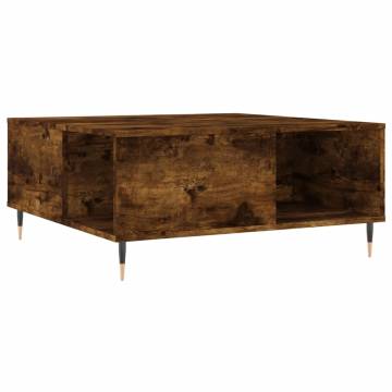 Elegant Smoked Oak Coffee Table - 80x80 cm | Hipomarket