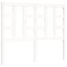 White Small Double Bed Frame with Headboard - Solid Wood