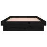 LED Bed Frame Black 90x190 cm - Solid Wood & Colourful Lights