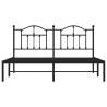 Metal Bed Frame with Headboard Black - 160x200 cm | Hipomarket UK