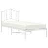 Metal Bed Frame with Headboard White 75x190 cm - Hipomarket