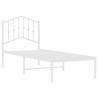 Metal Bed Frame with Headboard White 75x190 cm - Hipomarket