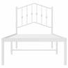 Metal Bed Frame with Headboard White 75x190 cm - Hipomarket