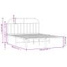 Elegant White Metal Bed Frame with Headboard - 135x190 cm Double