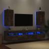 Stylish TV Wall Cabinets with LED Lights - Smoked Oak | HipoMarket