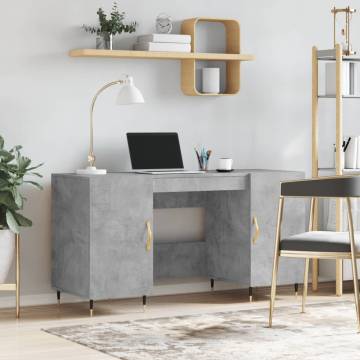 Stylish Concrete Grey Desk - 140x50x75 cm | HipoMarket