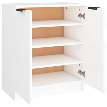 Stylish White Shoe Cabinet - 59x35x70 cm Engineered Wood