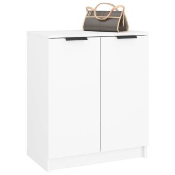 Stylish White Shoe Cabinet - 59x35x70 cm Engineered Wood