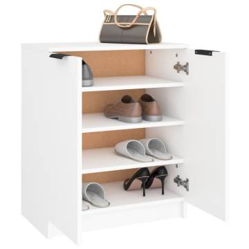 Stylish White Shoe Cabinet - 59x35x70 cm Engineered Wood