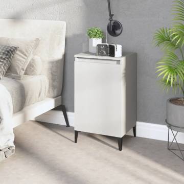 Stylish White Bedside Cabinet - Engineered Wood, 40x35x70 cm