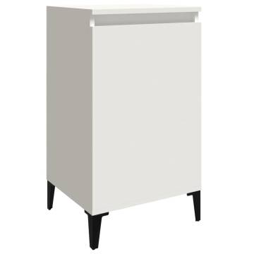 Stylish White Bedside Cabinet - Engineered Wood, 40x35x70 cm