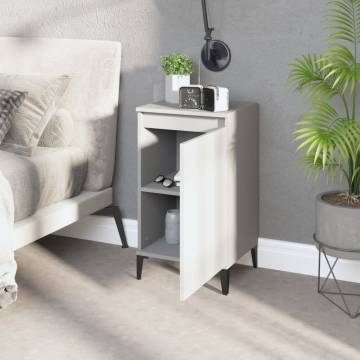 Stylish White Bedside Cabinet - Engineered Wood, 40x35x70 cm