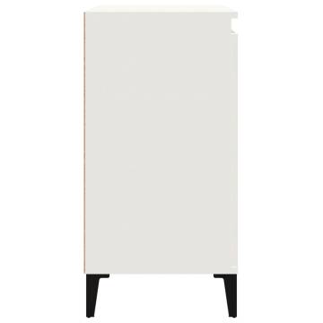 Stylish White Bedside Cabinet - Engineered Wood, 40x35x70 cm