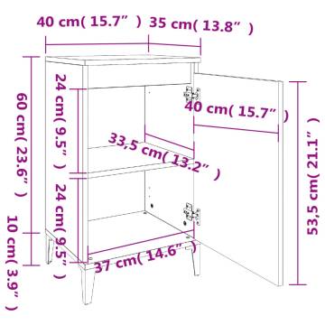 Stylish White Bedside Cabinet - Engineered Wood, 40x35x70 cm