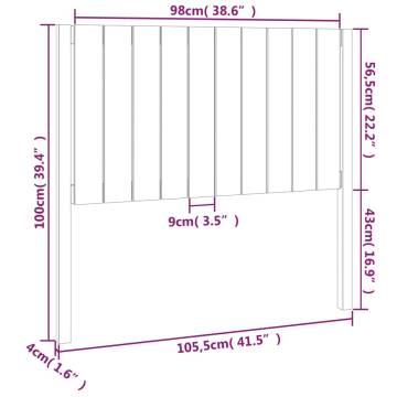 Stylish Solid Wood Pine Bed Headboard | 105.5x4x100 cm