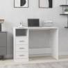 Desk with Drawers White 102x50x76 cm Engineered Wood Colour white 