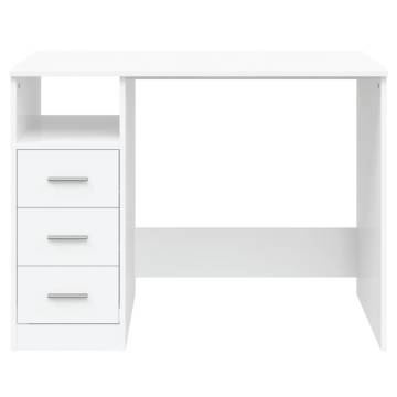 Elegant White Desk with Drawers - 102x50x76 cm