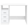 Elegant White Desk with Drawers - 102x50x76 cm