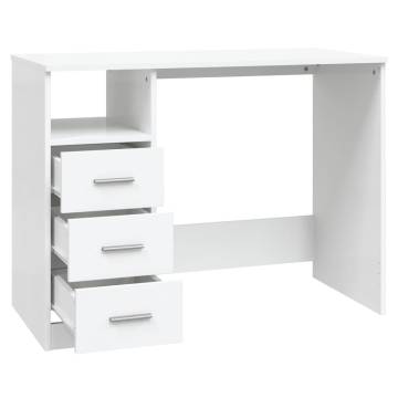 Elegant White Desk with Drawers - 102x50x76 cm