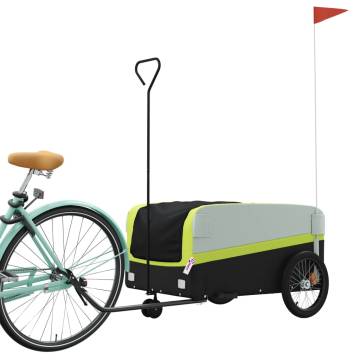 Bike Trailer Black & Green - 45 kg Iron | HipoMarket UK