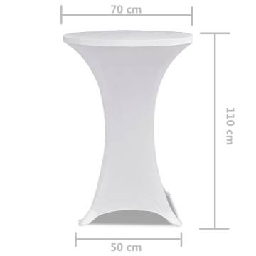 White Stretch Standing Table Covers Ø70cm - 2 pcs | Hipo Market