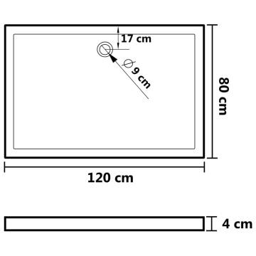 Black Rectangular ABS Shower Base Tray 80x120 cm | Hipomarket