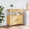 MONZA Kitchen Trolley: Solid Pine Wood Storage Solution