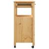 MONZA Kitchen Trolley: Solid Pine Wood Storage Solution