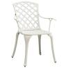 Garden Chairs Set of 6 - Durable Cast Aluminium White