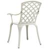 Garden Chairs Set of 6 - Durable Cast Aluminium White