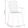 Garden Chairs Set of 6 - Durable Cast Aluminium White