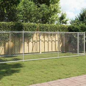 Dog Cage with Door Grey 8x2x1.5m - Durable Galvanised Steel