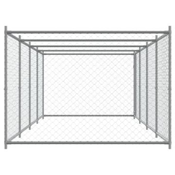 Dog Cage with Door Grey 8x2x1.5m - Durable Galvanised Steel