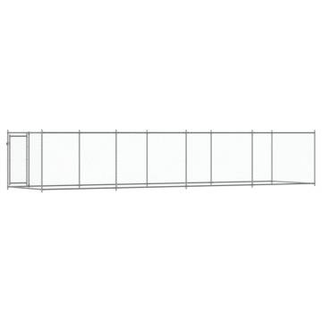 Dog Cage with Door Grey 8x2x1.5m - Durable Galvanised Steel