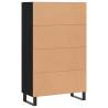 Stylish Highboard Black 69.5x31x115 cm - Hipomarket UK