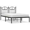 Robust Black Metal Bed Frame 120x200 cm with Headboard