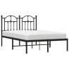 Robust Black Metal Bed Frame 120x200 cm with Headboard