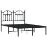 Robust Black Metal Bed Frame 120x200 cm with Headboard