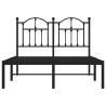 Robust Black Metal Bed Frame 120x200 cm with Headboard