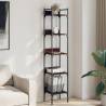 5-Tier Brown Oak Bookshelf - Stylish & Space-Saving