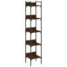 5-Tier Brown Oak Bookshelf - Stylish & Space-Saving