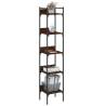 5-Tier Brown Oak Bookshelf - Stylish & Space-Saving