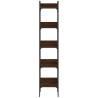 5-Tier Brown Oak Bookshelf - Stylish & Space-Saving